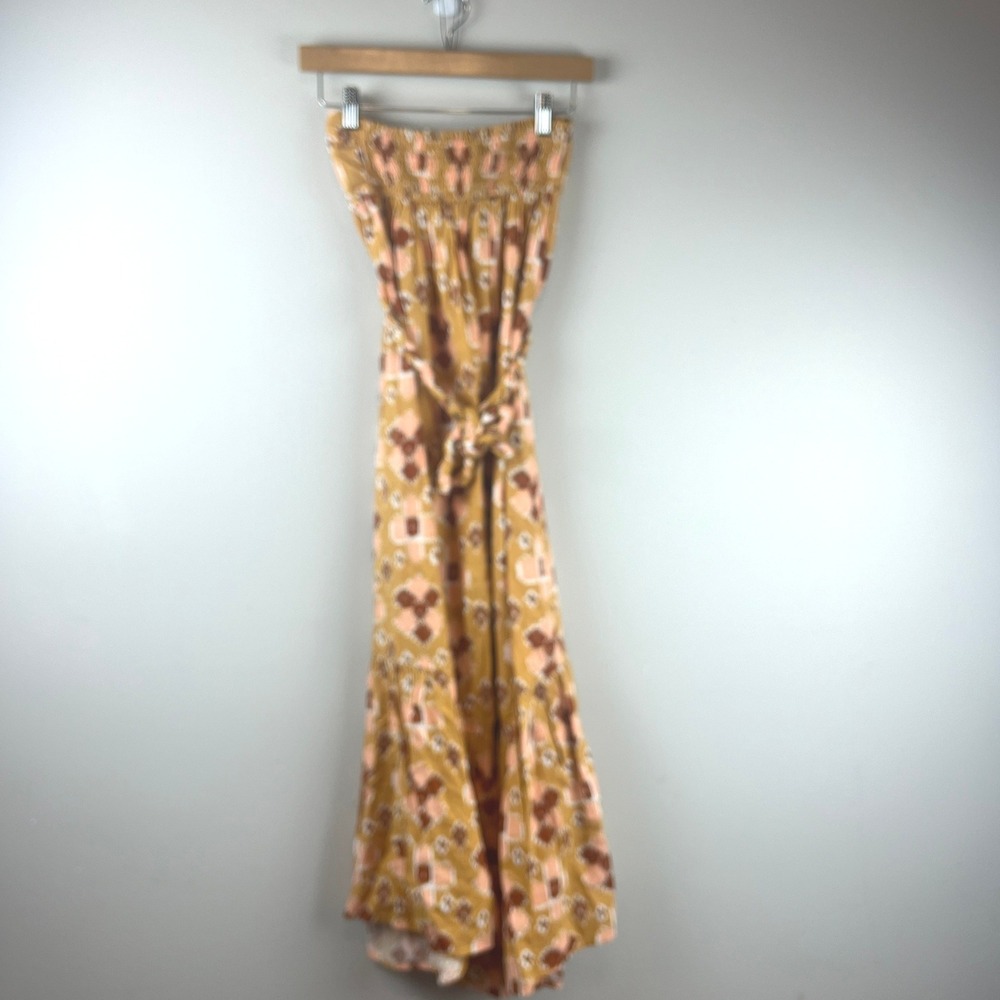 2/$30 New with tags Aerie Mustard Yellow Sleeveless Linen Blend Midi Dress XXS - Picture 7 of 10